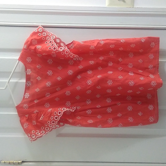 LOFT Coral Flutter Sleeve V-Neck Top, Size XS - Picture 4 of 4